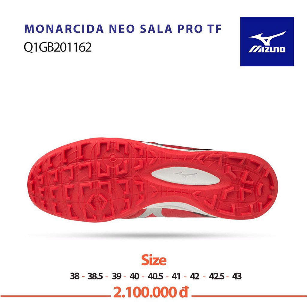 Giày đá bóng Mizuno MONARCIDA NEO SALA PRO TF - ĐỎ BẠC